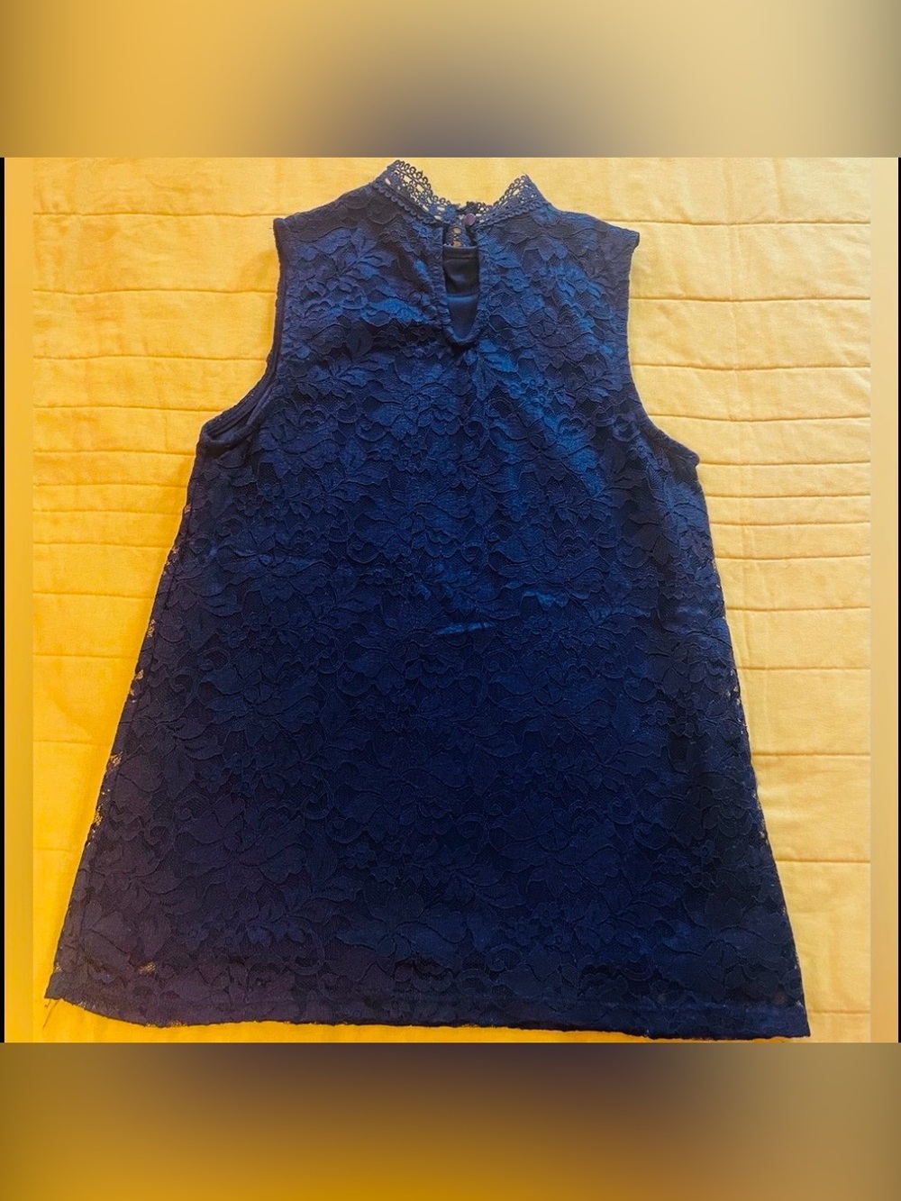 Crochet Lace Whimsygoth Victorian Dainty Sleeveless High Neck Blouse XS - Picture 3 of 8